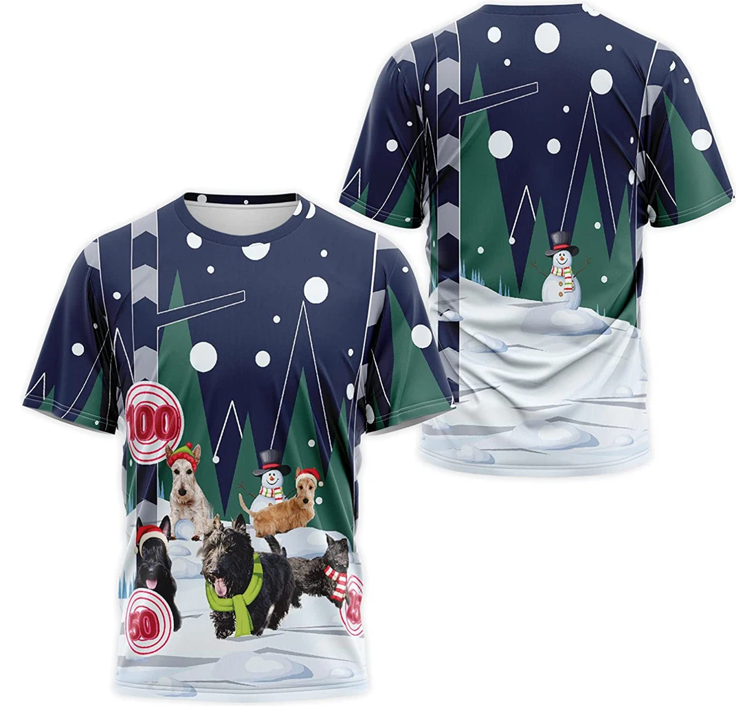 T-Shirt, Hoodie - Cesky Terrier Dog Snowman Christmas 3D Printed