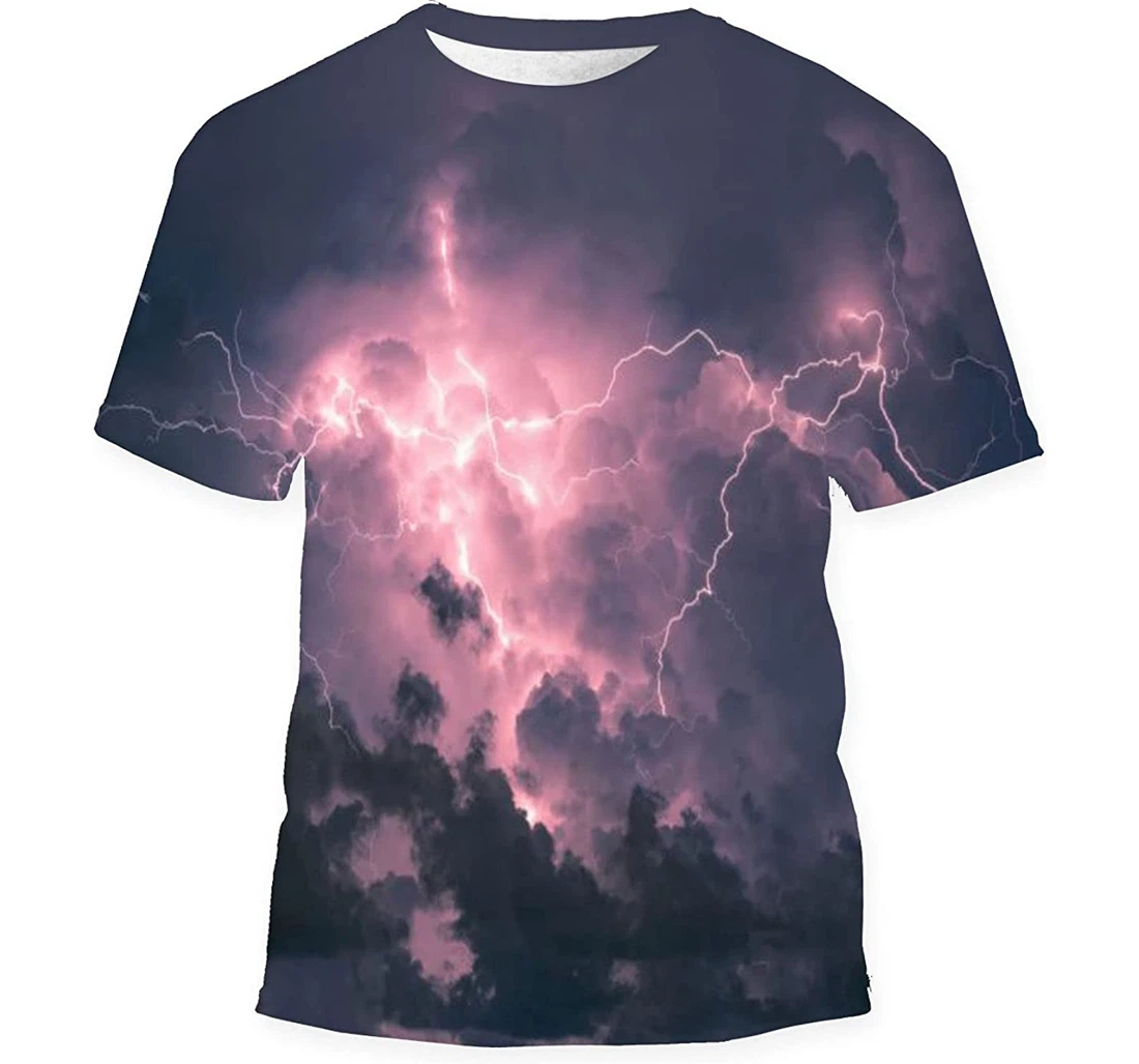 Ball Lightning Clouds - 3D Printed T-shirt, Long Sleeves Shirt