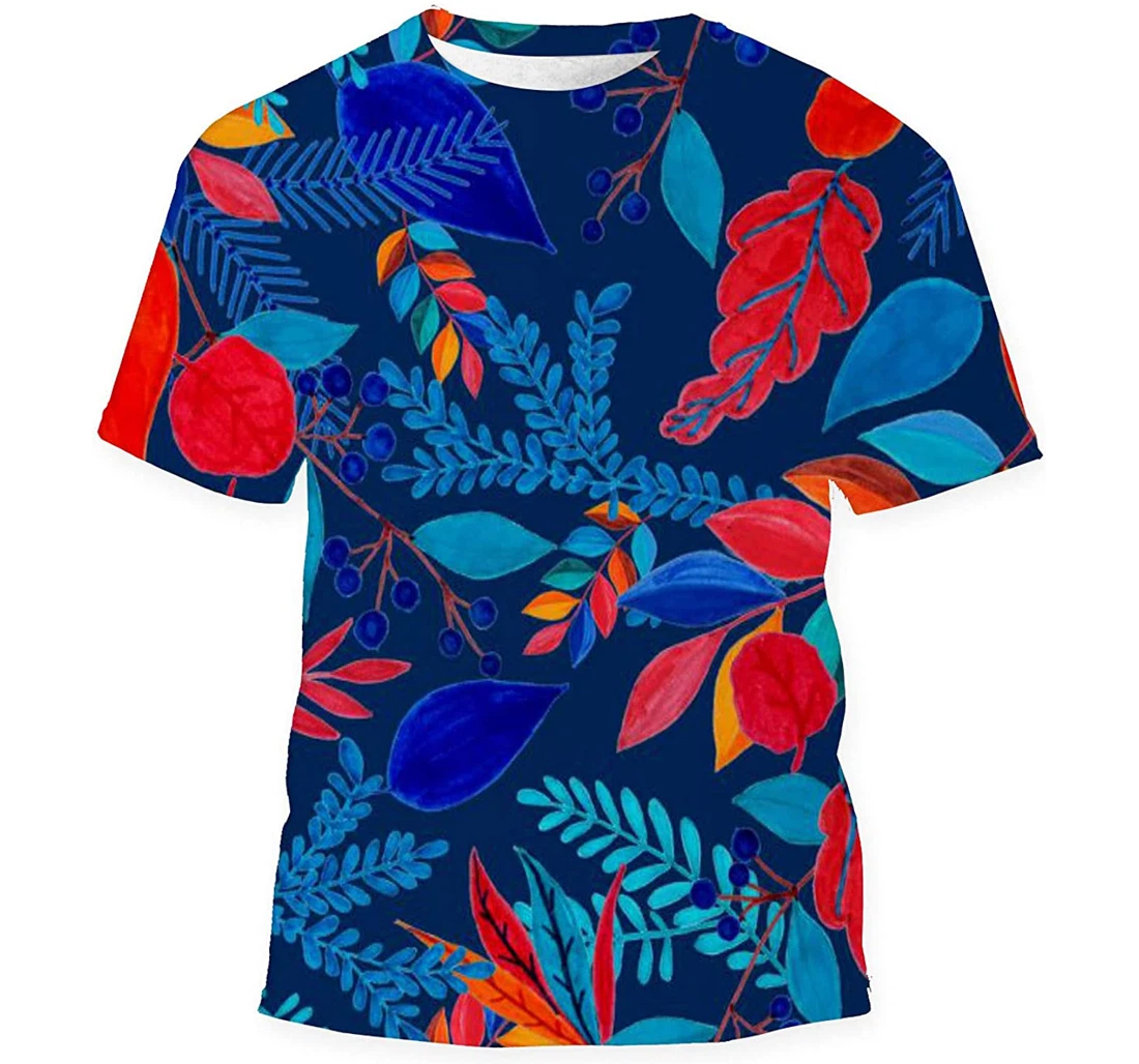 Creative Leaves - 3D Printed T-shirt, Long Sleeves Shirt