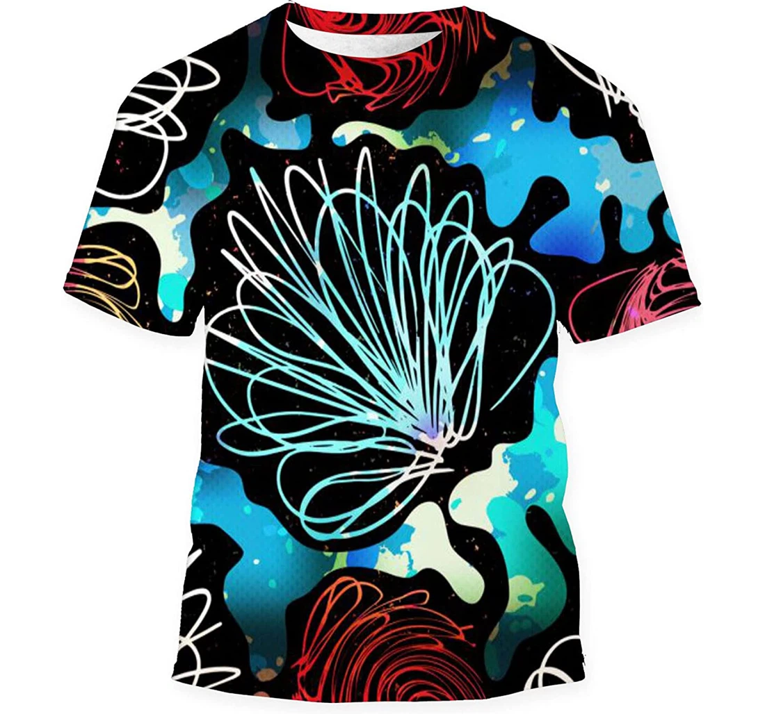 Graffiti On Background Abstract Color - 3D Printed T-shirt, Long Sleeves Shirt