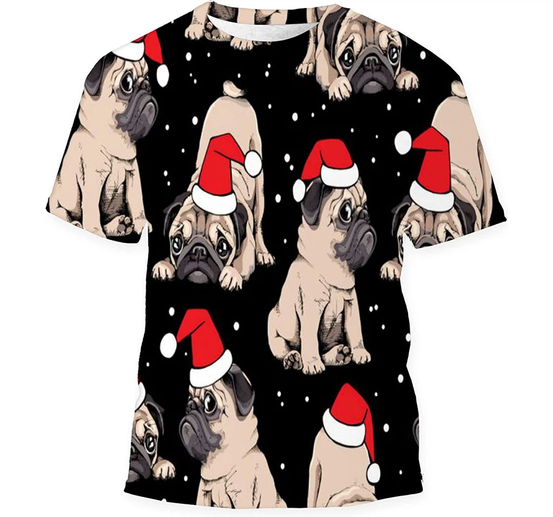 Christmas Adorable Beige Puppies - 3D Printed T-shirt, Long Sleeves Shirt