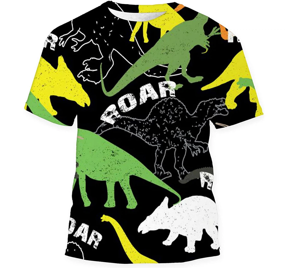 Dino Tshirts Textiles - 3D Printed T-shirt, Long Sleeves Shirt