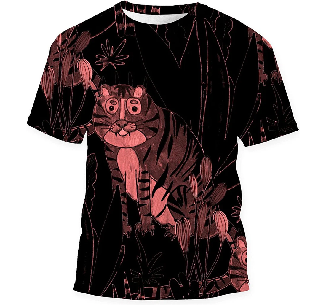 Creative Hand Drawn Tiger - 3D Printed T-shirt, Long Sleeves Shirt