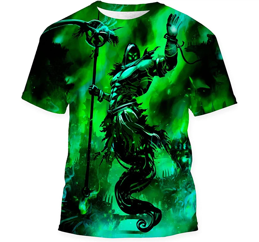 Muscular Green Demon Gin Hood Terrible - 3D Printed T-shirt, Long Sleeves Shirt