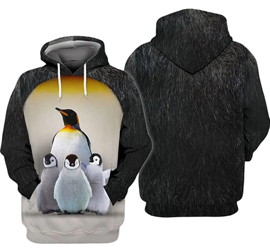 Penguin Family Included - 3D Printed Pullover Hoodie