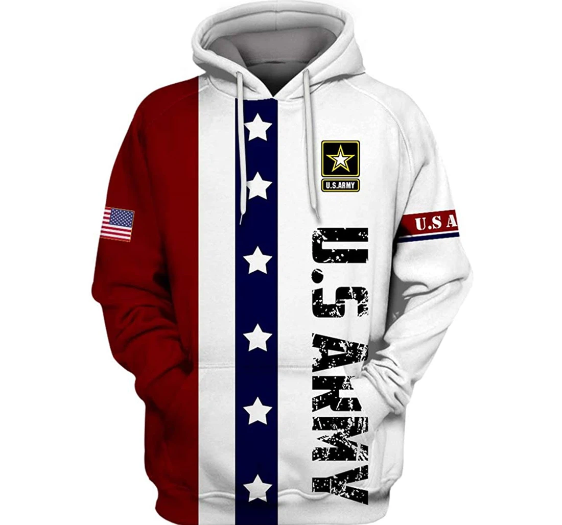 U.s Army Flag Symbol Included - 3D Printed Pullover Hoodie