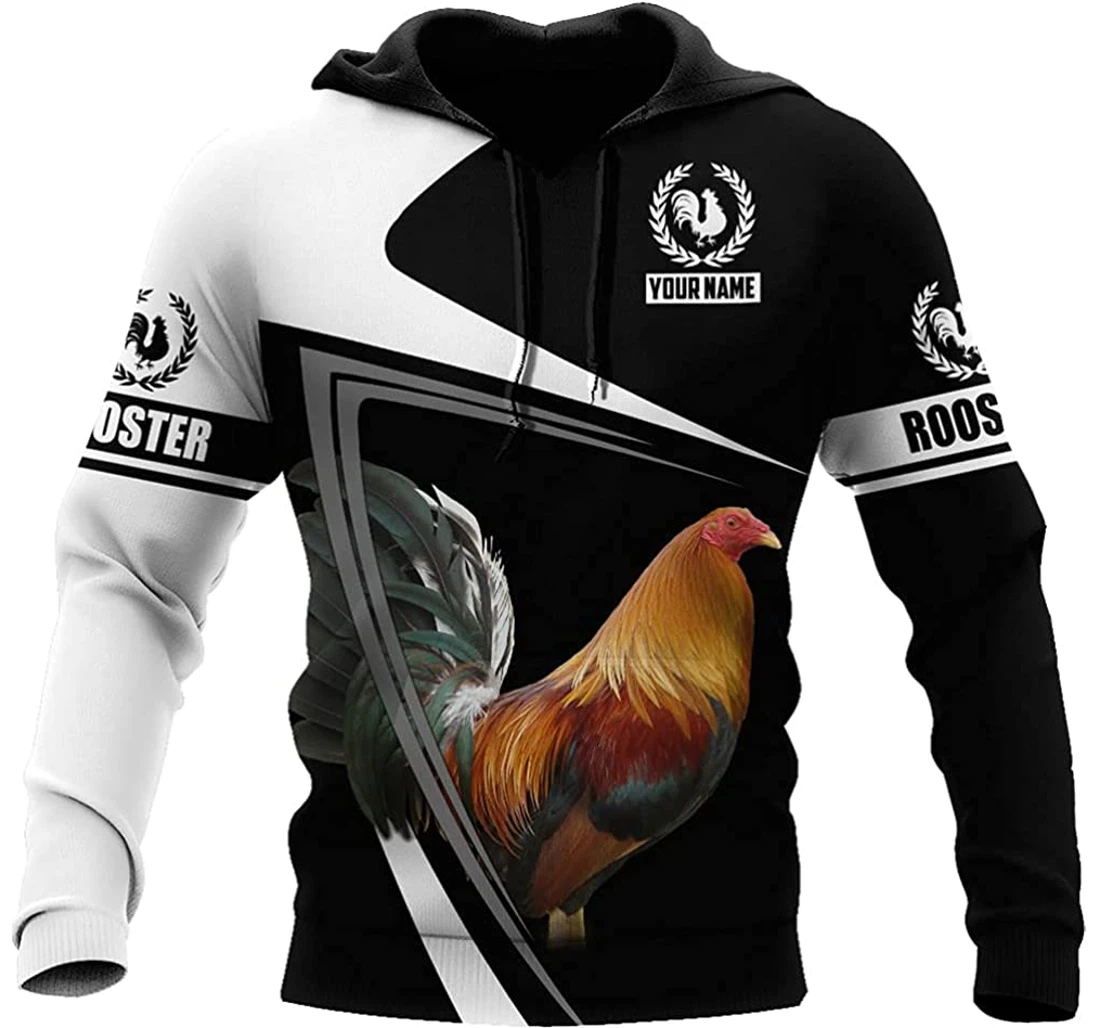 Personalized Name Mexican Rooster Farm Chicken Art 2 Unisex Included - 3D Printed Pullover Hoodie