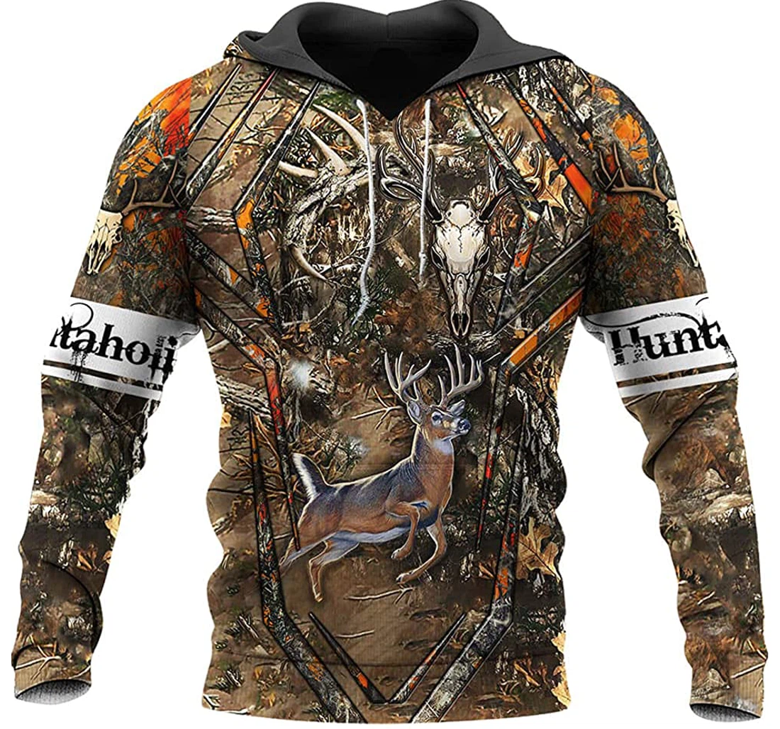 Hunting Beautiful Camo In The Forest Included - 3D Printed Pullover Hoodie