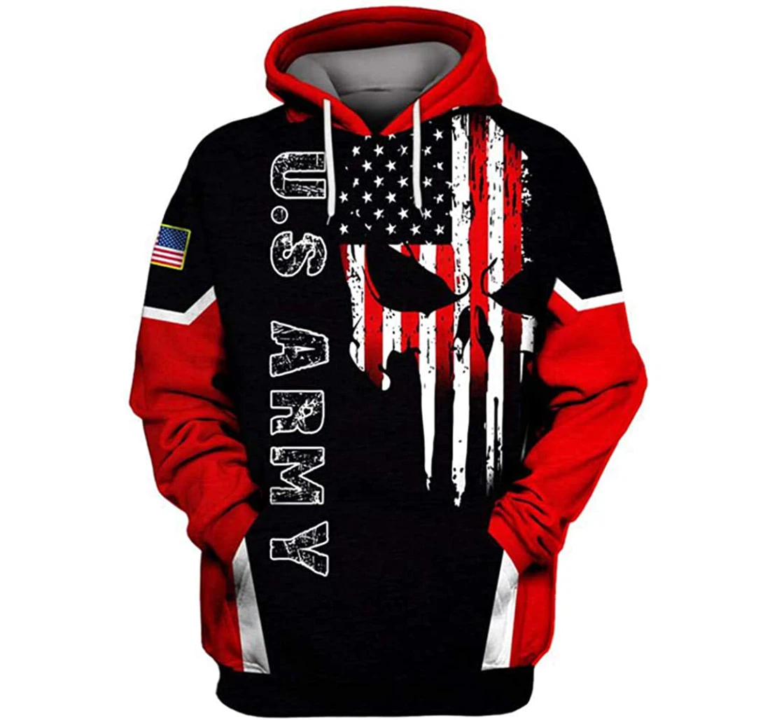 Us Army Skull Flag The Devil Still Has A Restraining Order Unisex Included - 3D Printed Pullover Hoodie