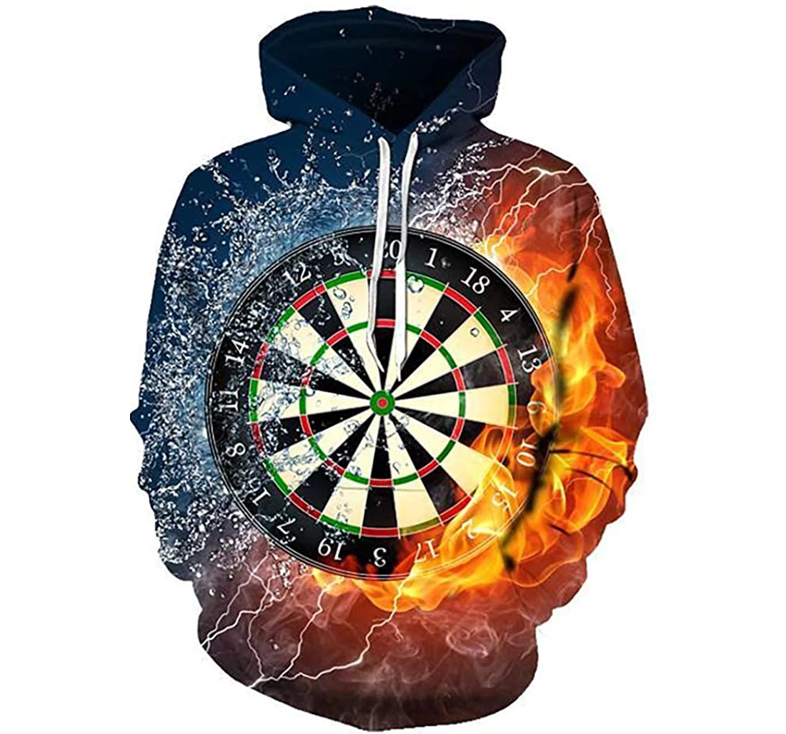 Personalized Dart Fisc Water Fire - 3D Printed Pullover Hoodie