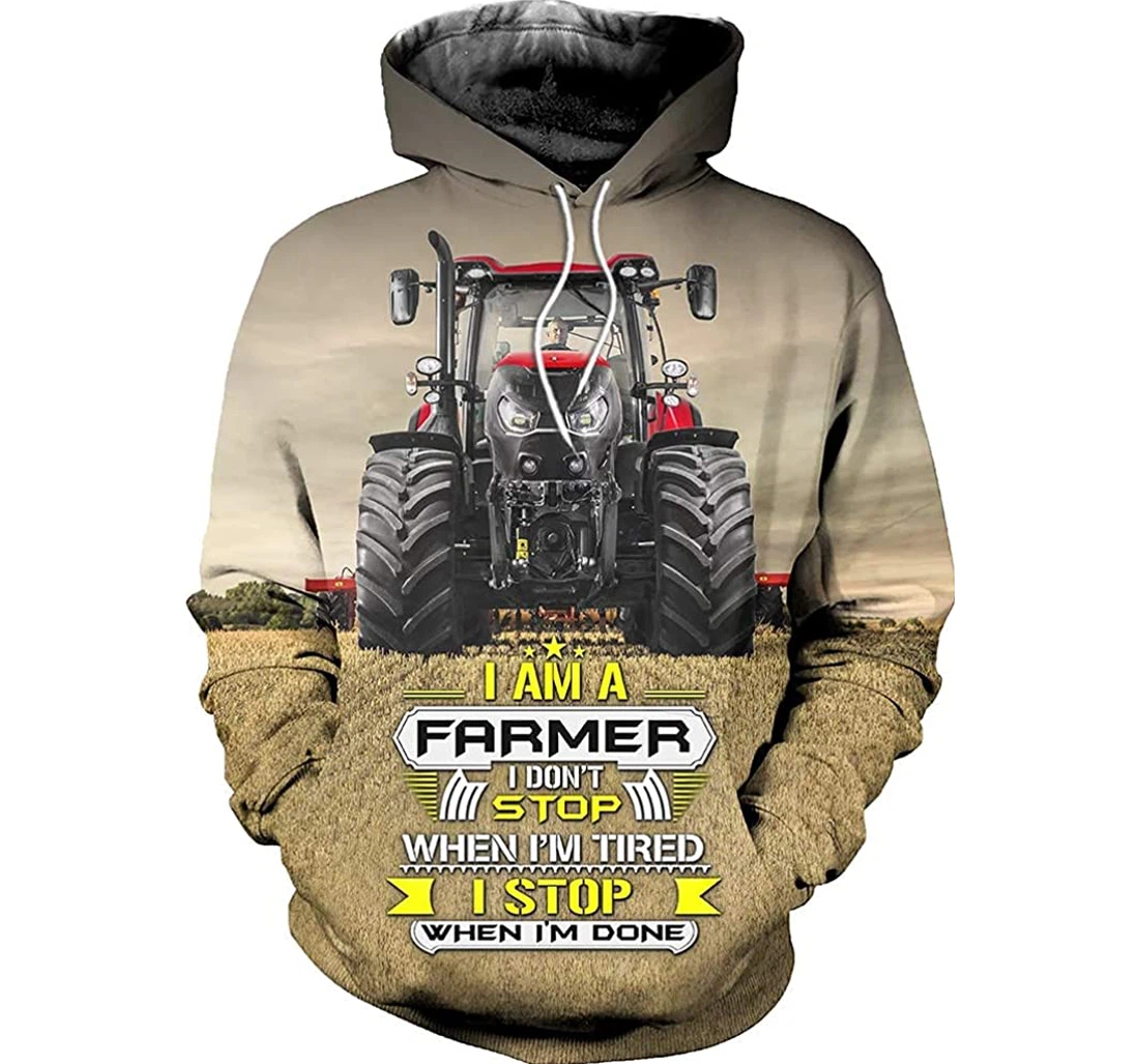 Farmer Tractor - 3D Printed Pullover Hoodie