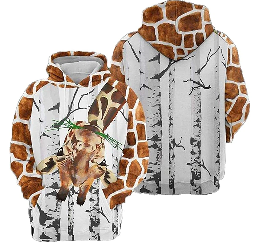 Giraffe Hello - 3D Printed Pullover Hoodie