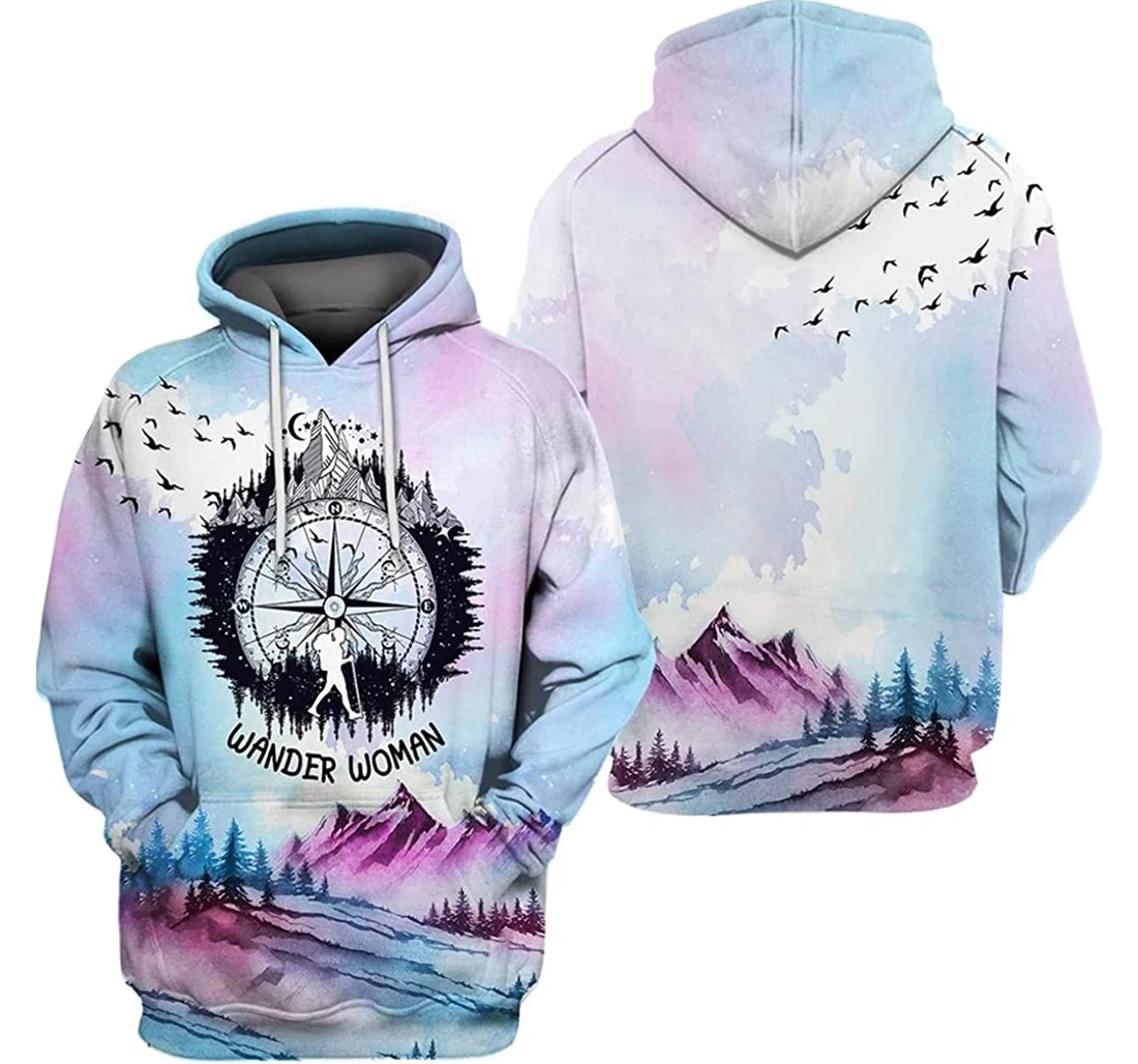 Wander Woman Watercolor Hunting Hoodies 3d Wolf Lion - 3D Printed Pullover Hoodie