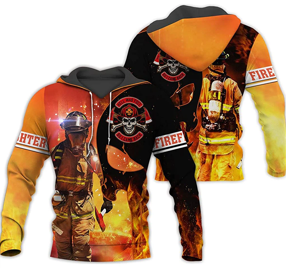 Firefighter Hunting Hoodies 3d Wolf Lion - 3D Printed Pullover Hoodie