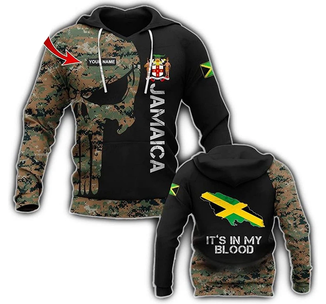 Customize Jamaica Hunting Hoodies 3d Wolf Lion - 3D Printed Pullover Hoodie