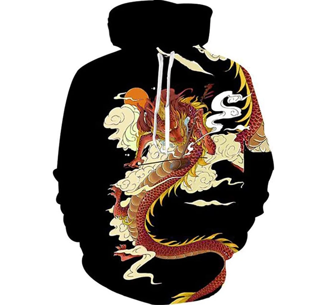 Dragon Flying Cloud - 3D Printed Pullover Hoodie