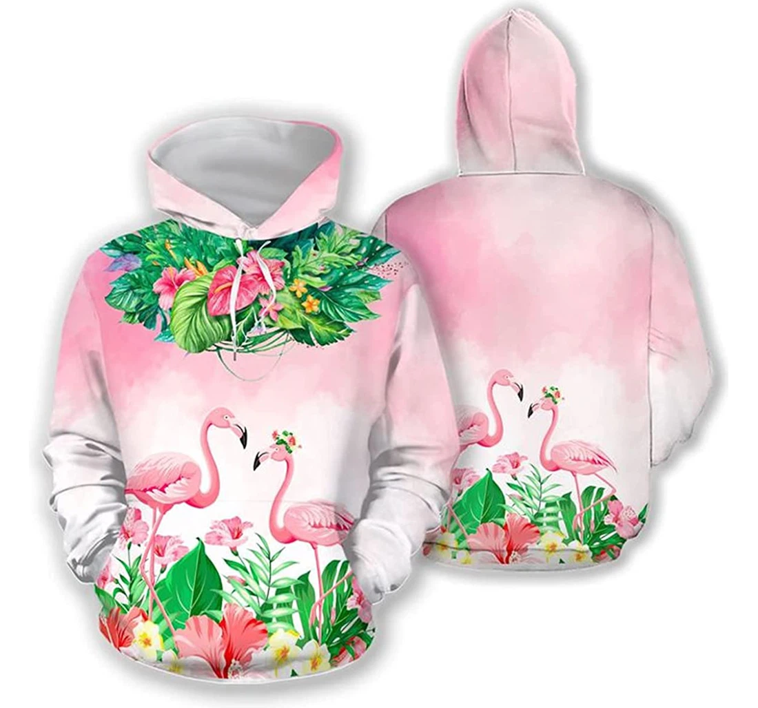 Personalized Flamingo Hunting Hoodies 3d Wolf Lion - 3D Printed Pullover Hoodie