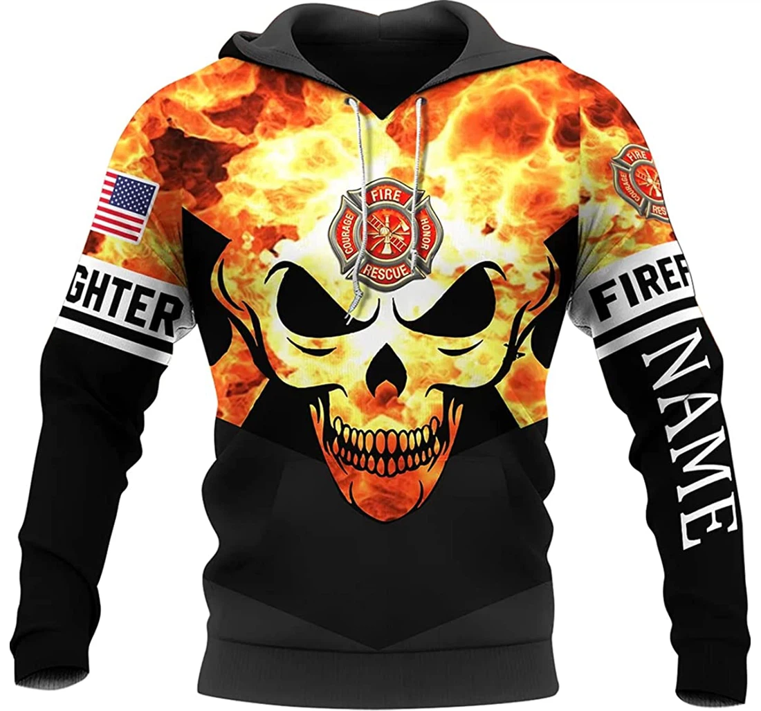 Firefighter Hunting Hoodies 3d Wolf Lion - 3D Printed Pullover Hoodie