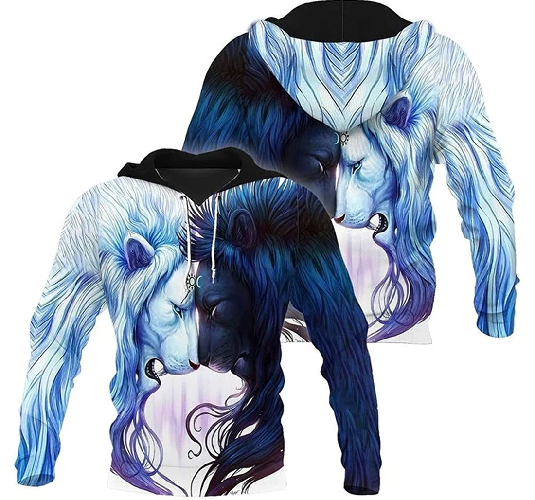 Personalized Lion Hunting Hoodies 3d Wolf Lion - 3D Printed Pullover Hoodie