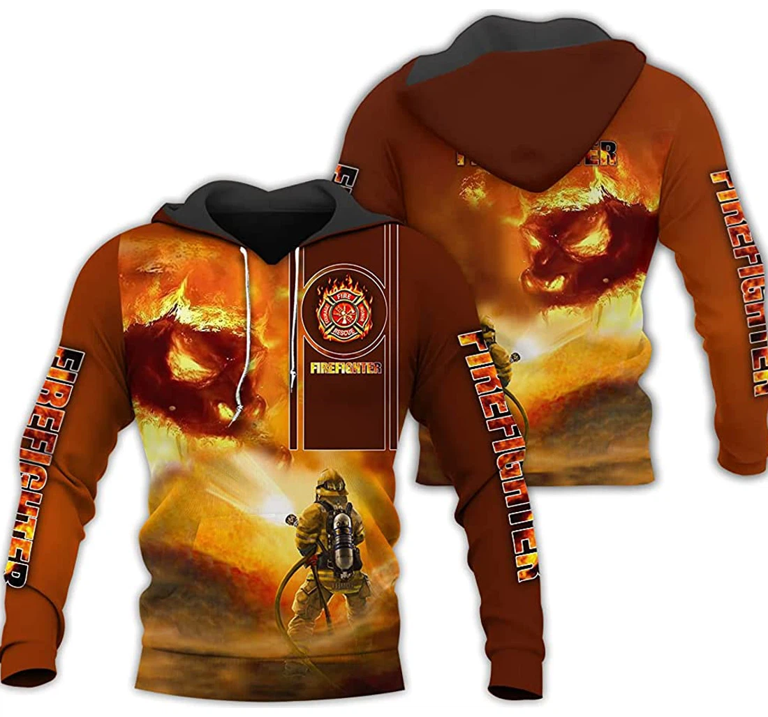 Firefighter 1 Hunting Hoodies 3d Wolf Lion - 3D Printed Pullover Hoodie