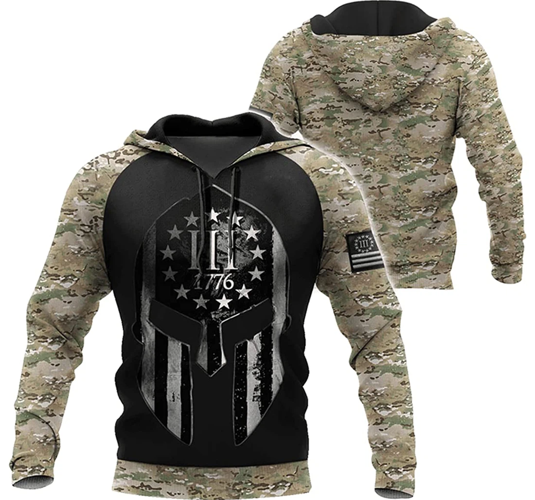 Personalized Veteran Hunting Hoodies 3d Wolf Lion - 3D Printed Pullover Hoodie