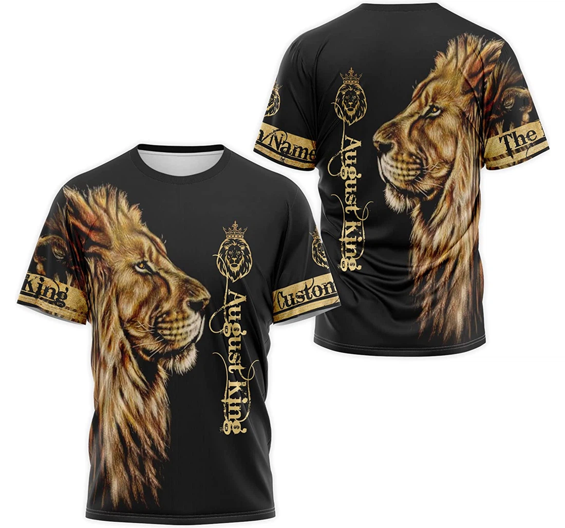 T-Shirt, Hoodie - Custom Name Lion August King 3D Printed