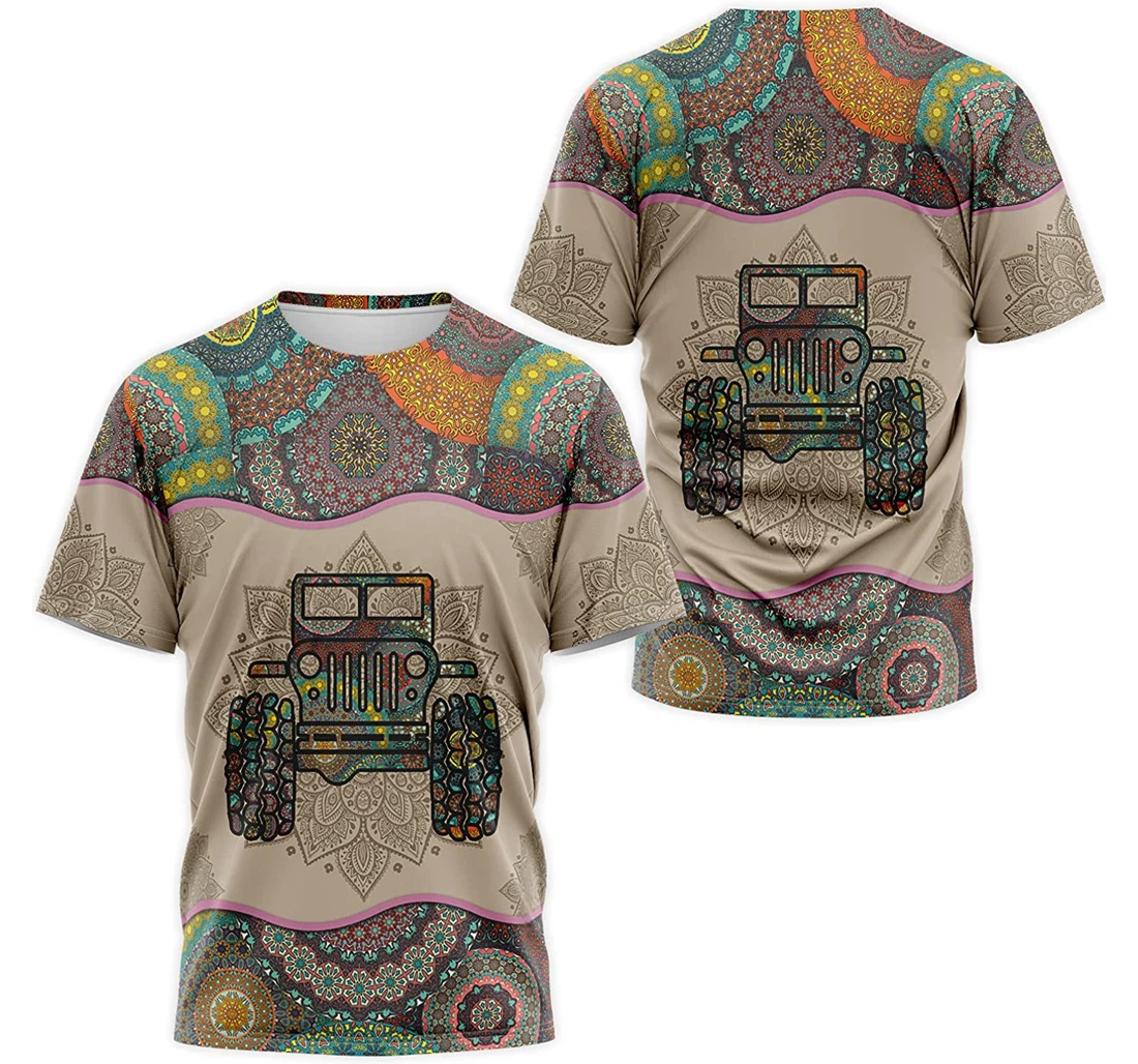 T-Shirt, Hoodie - Mandala Jp Car Floral 3D Printed