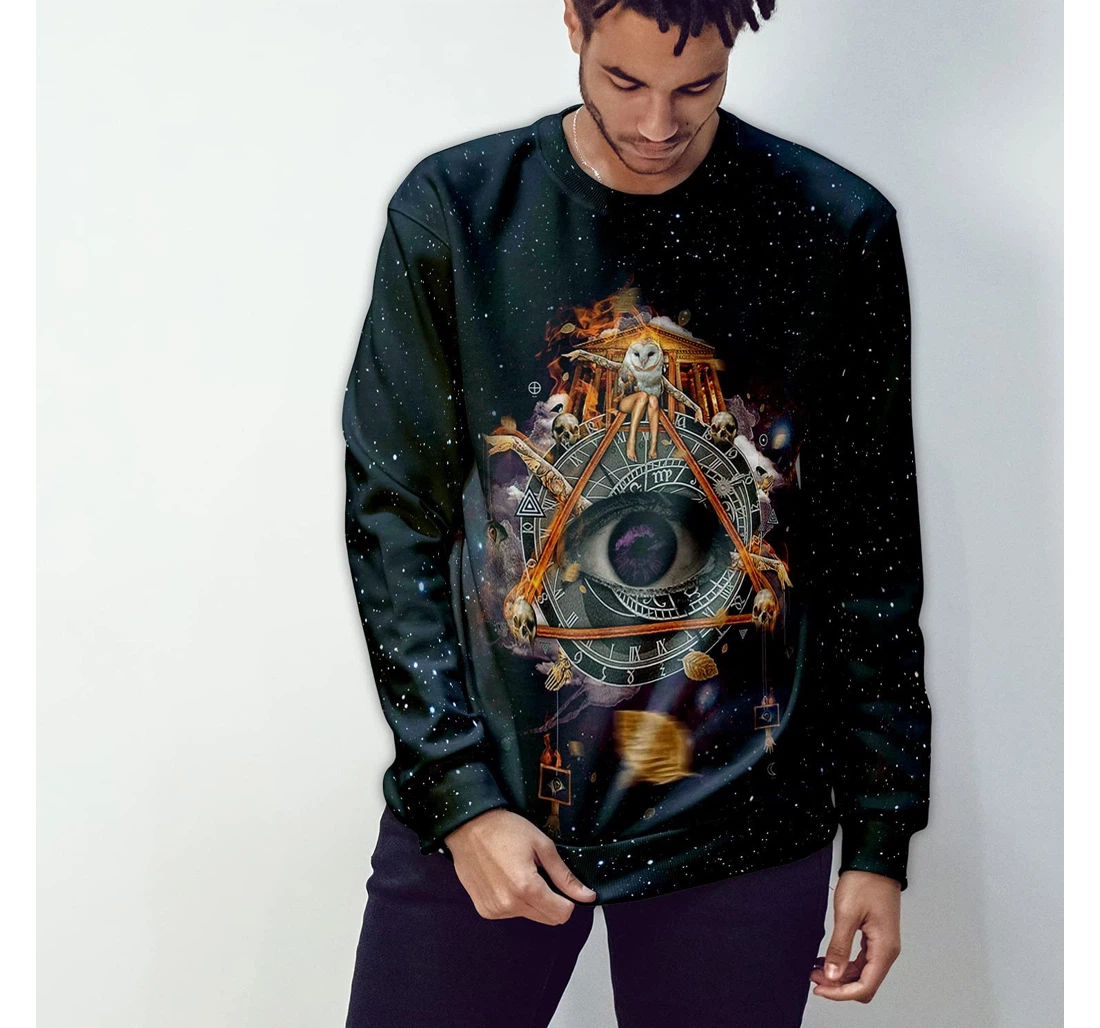 T-Shirt, Hoodie - Ancient Egypt Hieroglyphic Eye Secret World Galaxy 3D Printed