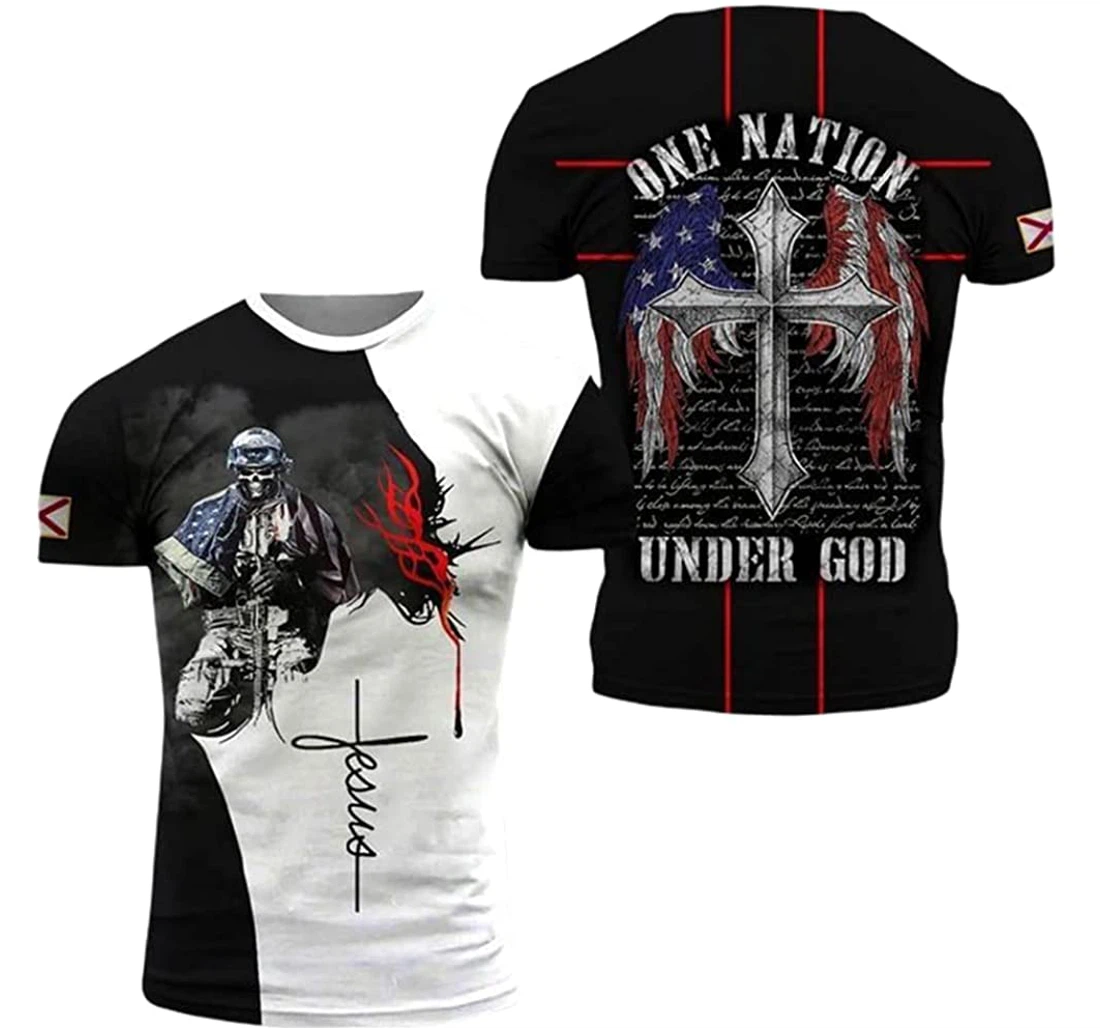 Alabama Patriots Nation Under God Included - 3D Printed T-shirt
