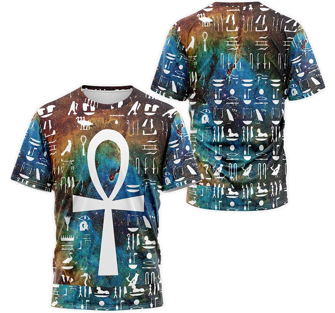 T-Shirt, Hoodie - Ancient Egyptian God Hieroglyphic Ankh Cruz Colorful 3D Printed