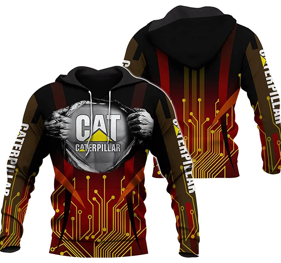 Personalized Caterpillar 2 Hunting Hoodies 3d Wolf Lion - 3D Printed Pullover Hoodie