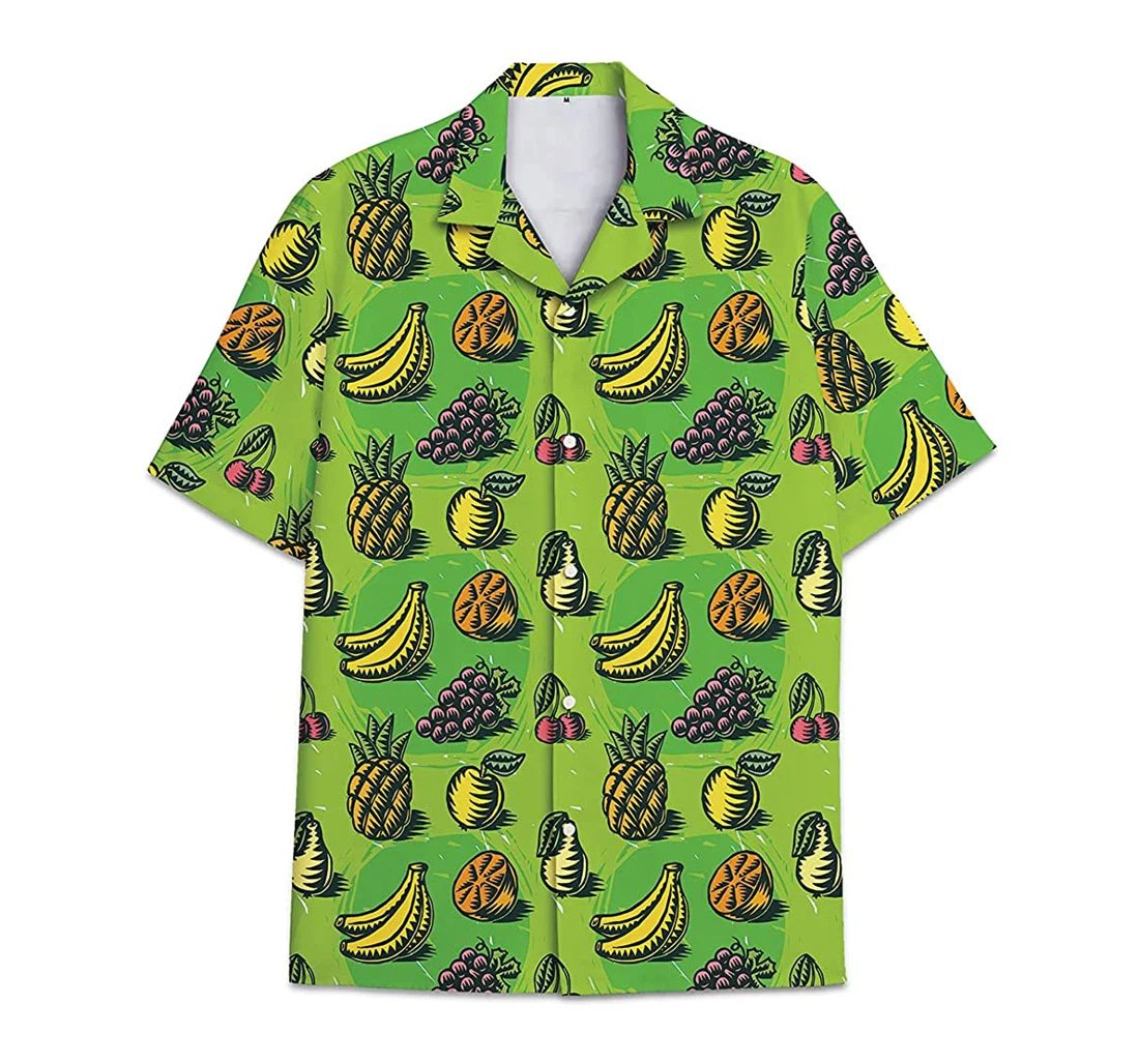 Personalized Green Fruit Tall Button Hawaiian Shirt, Button Up Aloha Shirt For Men, Women