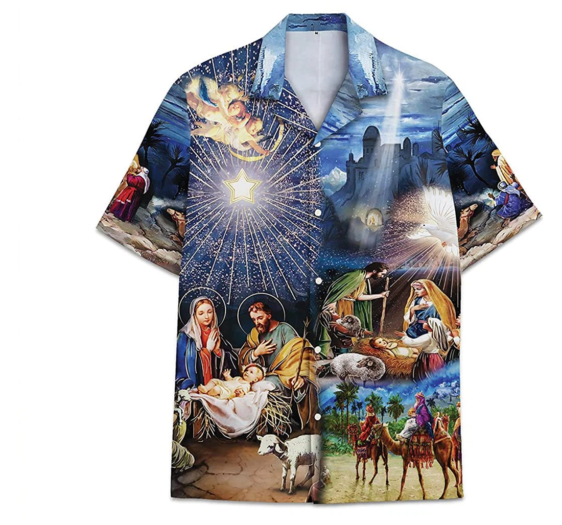 Personalized Jesus Christmas Funny Beach Shirts Hawaiian Shirt, Button Up Aloha Shirt For Men, Women