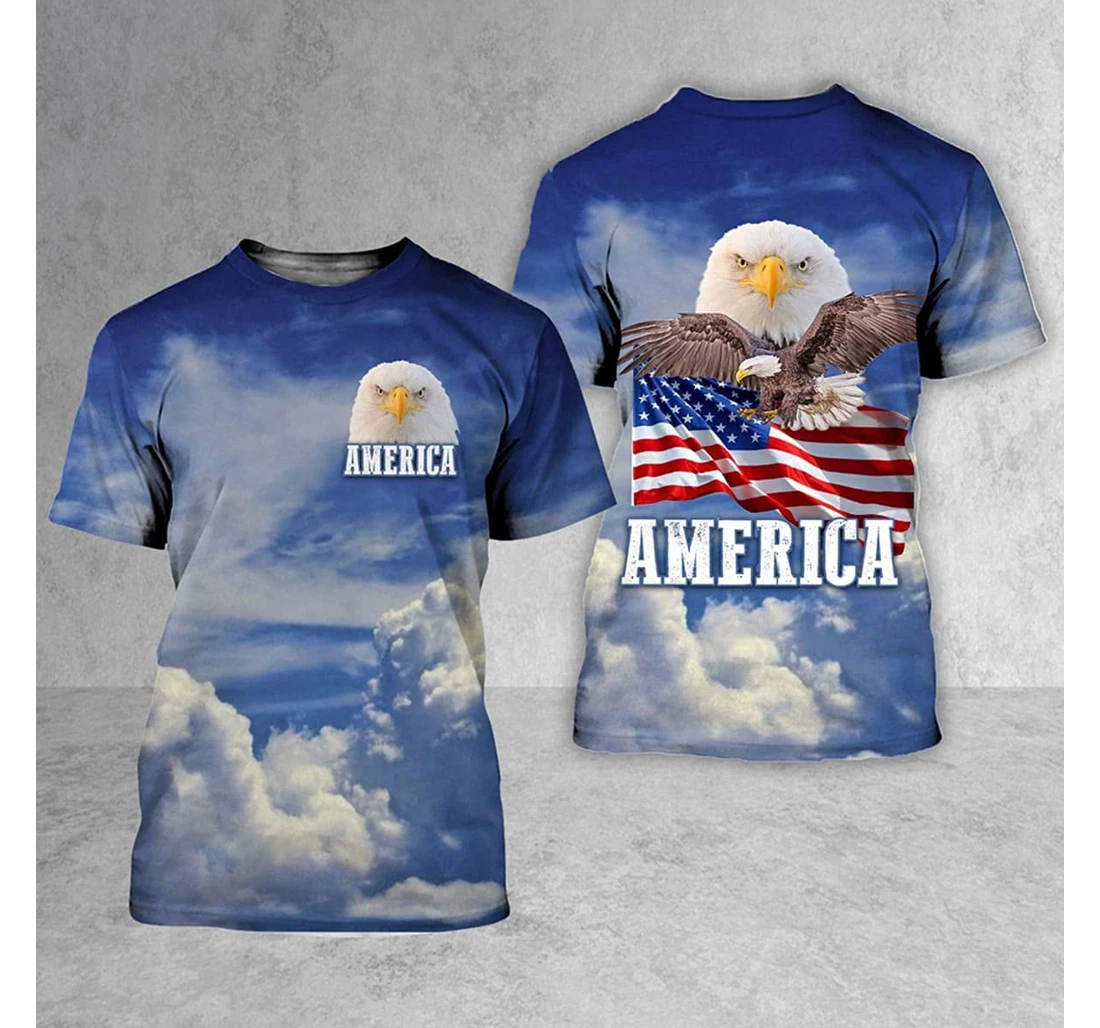 T-Shirt, Hoodie - Eagle My Nation Blue Sky 3D Printed