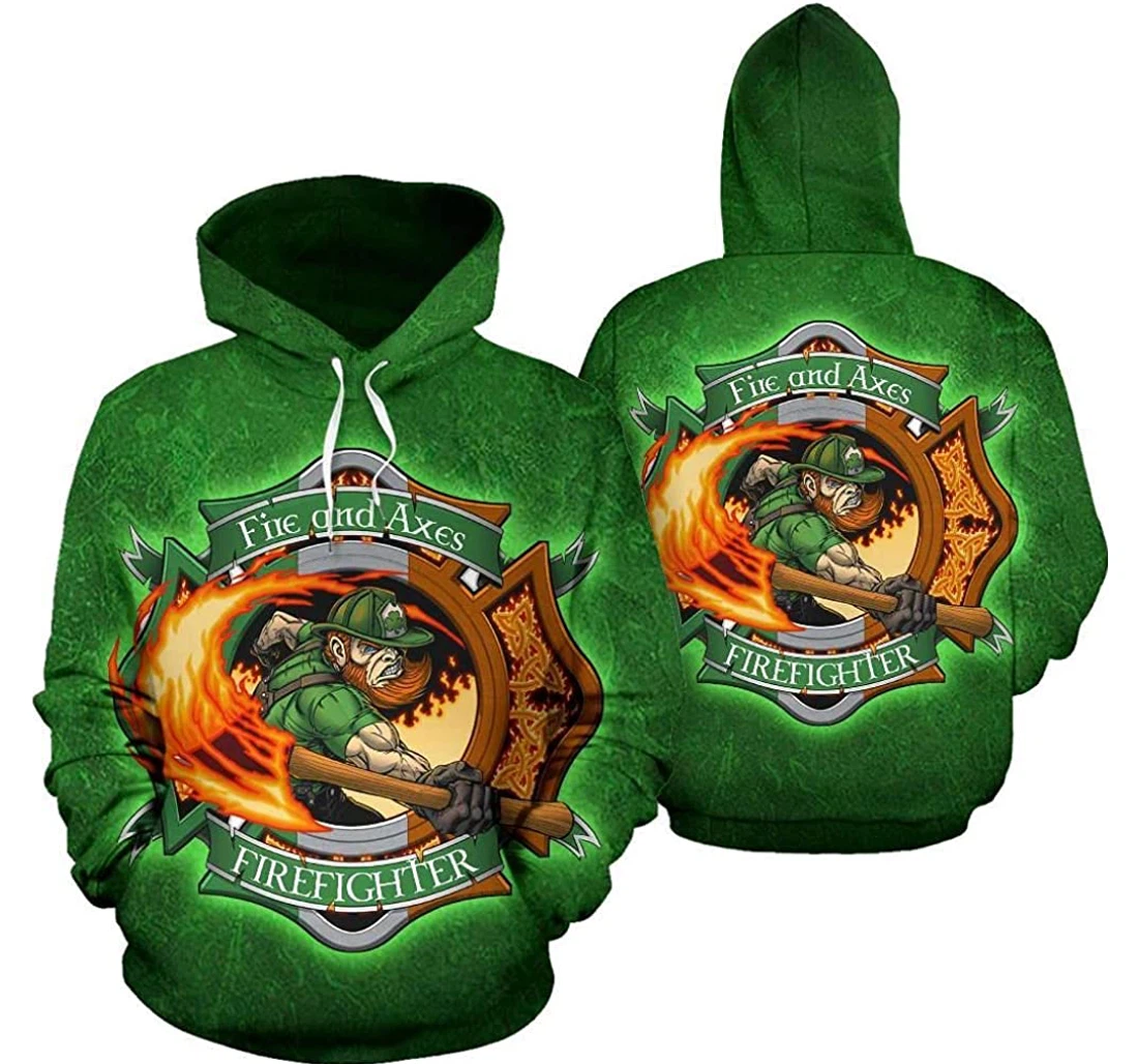 Personalized Products Fire Axes Irish St. Patrick's Day Up Adultfull S-5xl - 3D Printed Pullover Hoodie