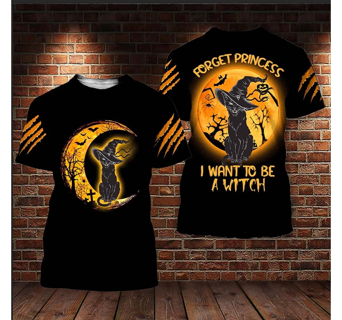 T-Shirt, Hoodie - Halloween Cat I Want To Be A Witch 3D Printed