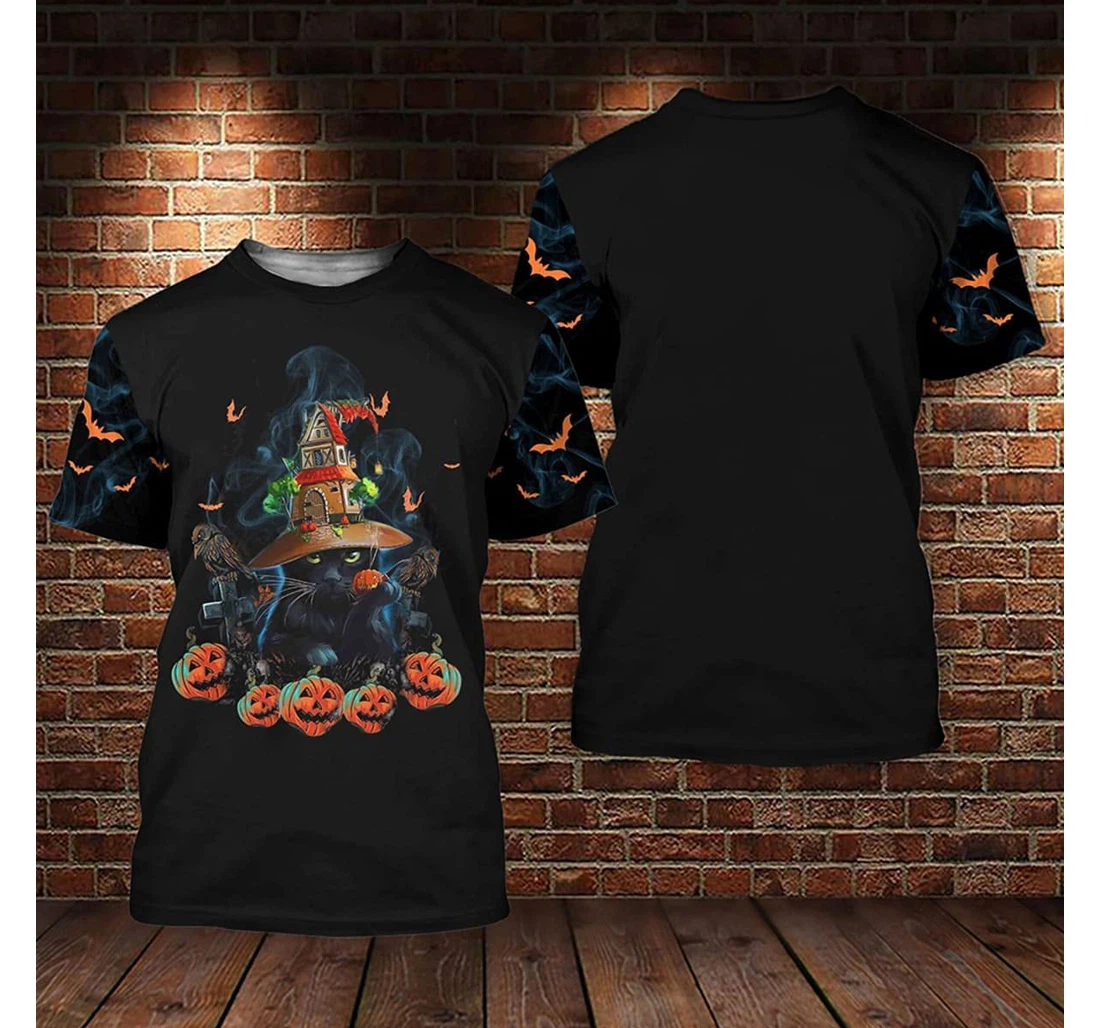 T-Shirt, Hoodie - Halloween Day Cat This Witch Loves Halloween Pumpkin 3D Printed