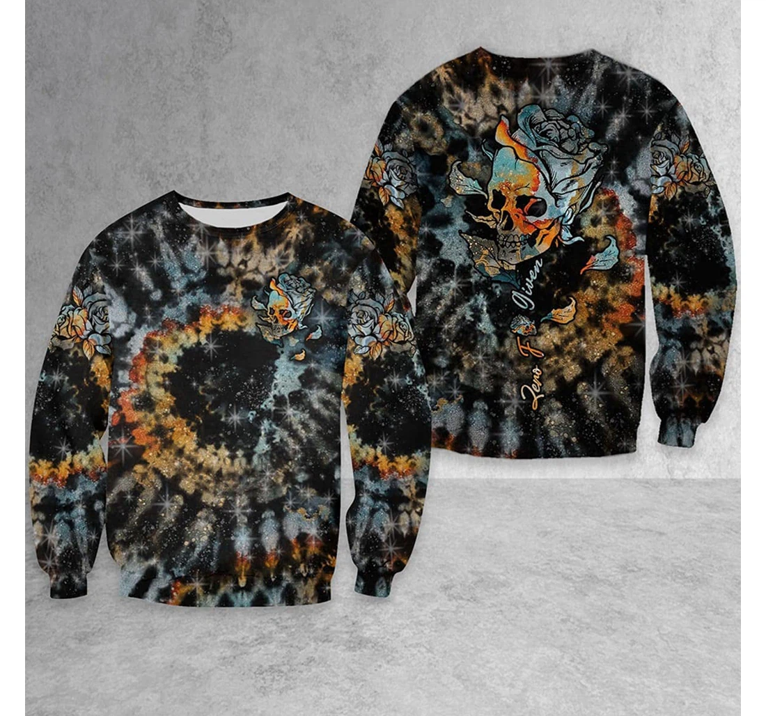 T-Shirt, Hoodie - Skull Rose Tie Dye 3D Printed