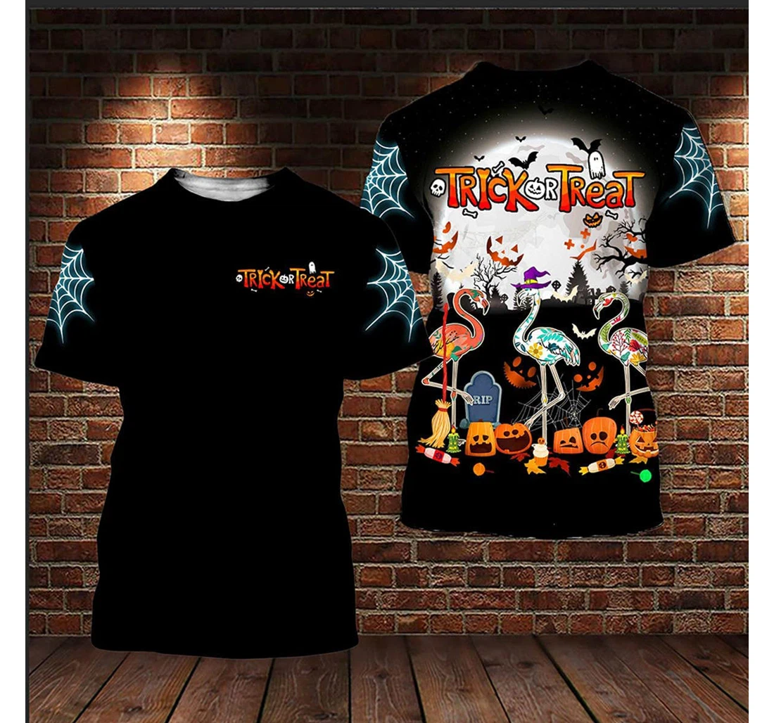 T-Shirt, Hoodie - Happy Halloween Day Flamingo Trick Or Treat 3D Printed