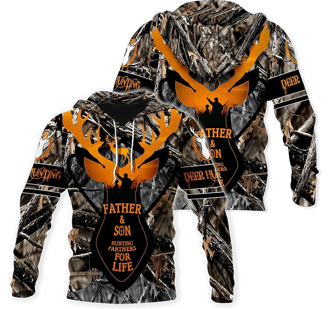 Personalized Father & Son Hunting Sportwear Up - 3D Printed Pullover Hoodie