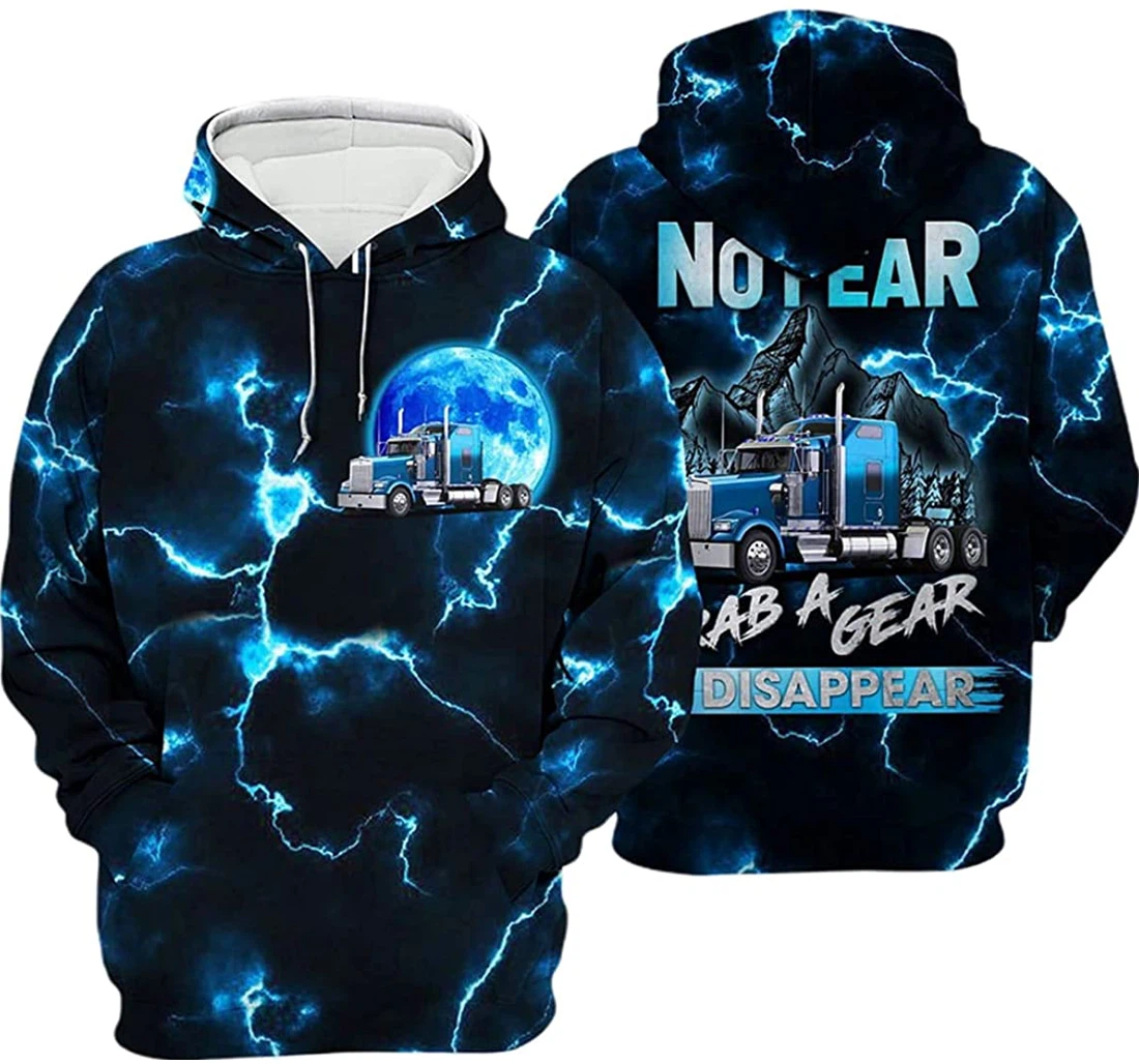 Halloween Truck Driver No Fear Grab A Gear - 3D Printed Pullover Hoodie