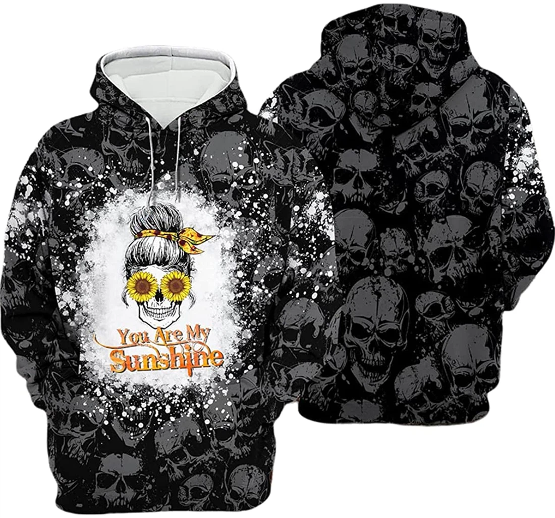 Skull You Are My Sunshine Skulls Pattern - 3D Printed Pullover Hoodie