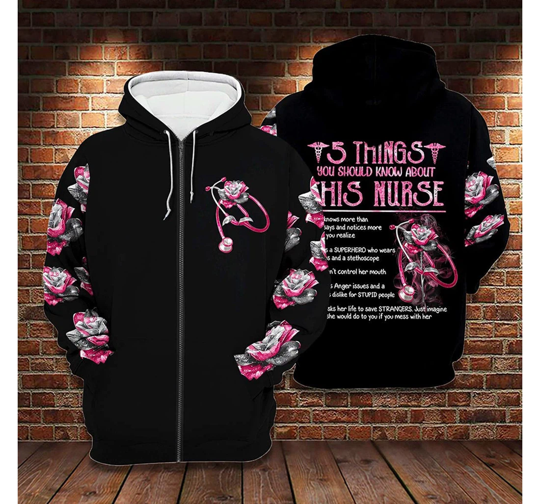 T-Shirt, Hoodie - 5 Things You Should Know About This Nurse Pink & Smoke Rose 3D Printed