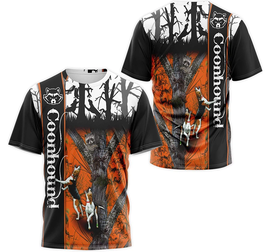 T-Shirt, Hoodie - Coonhound Dog Orange Camo 3D Printed