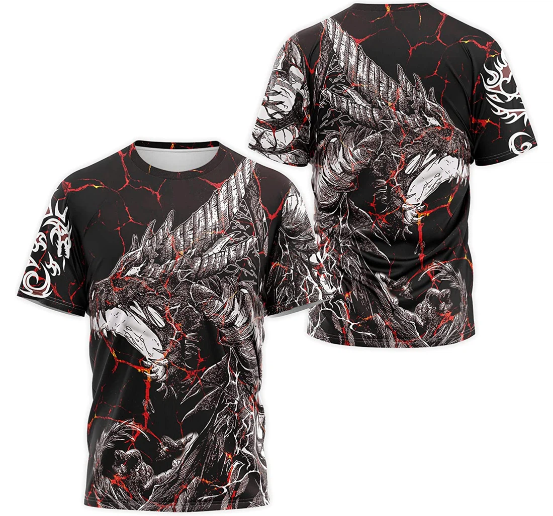 T-Shirt, Hoodie - Thunder Dragon Volcano Tattoo 3D Printed