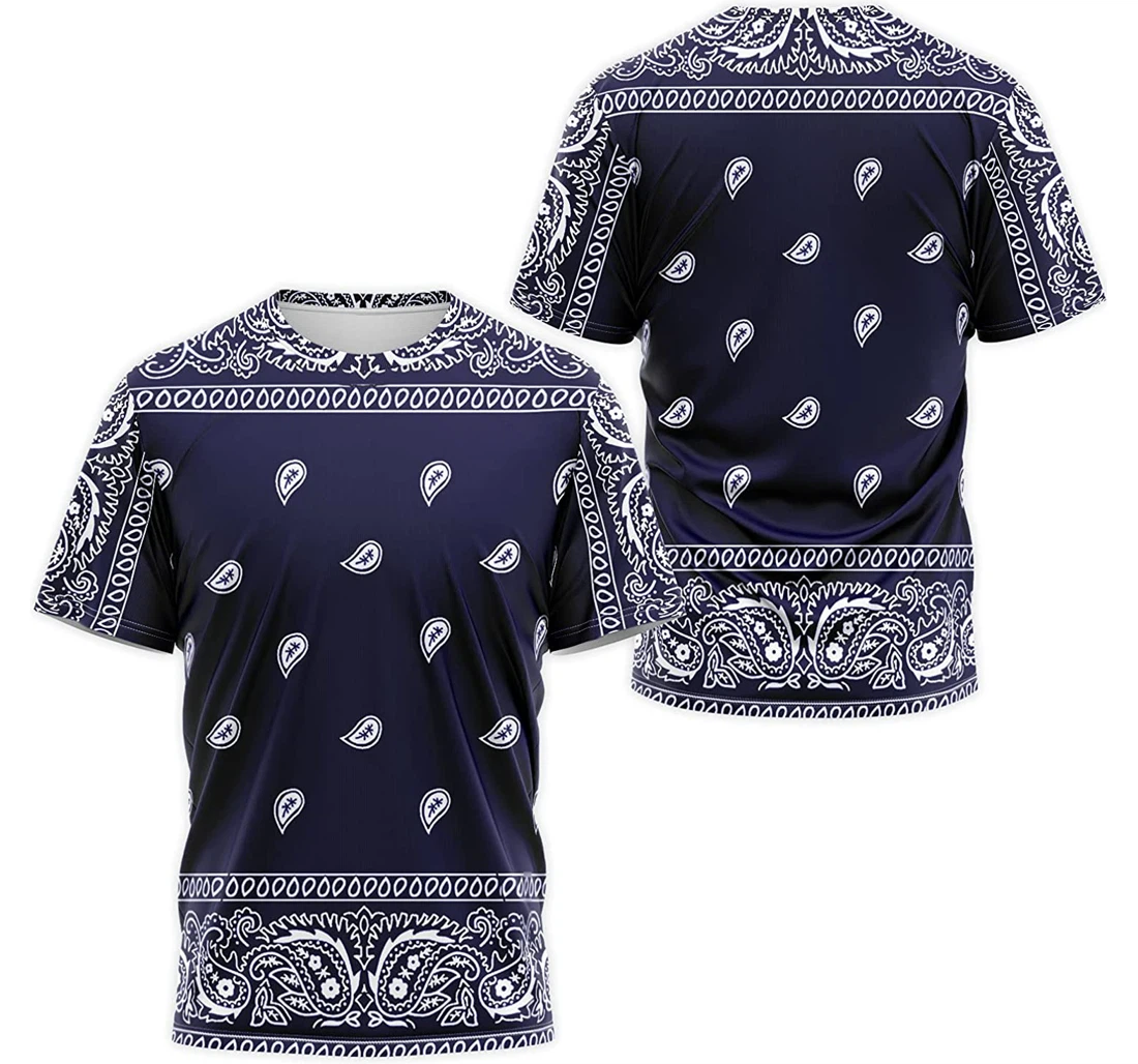 T-Shirt, Hoodie - Dark Blue Bandana 3D Printed