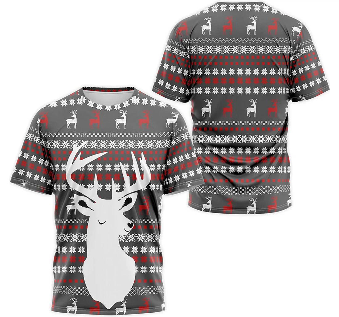 T-Shirt, Hoodie - Deer Shadow Christmas Pattern 3D Printed