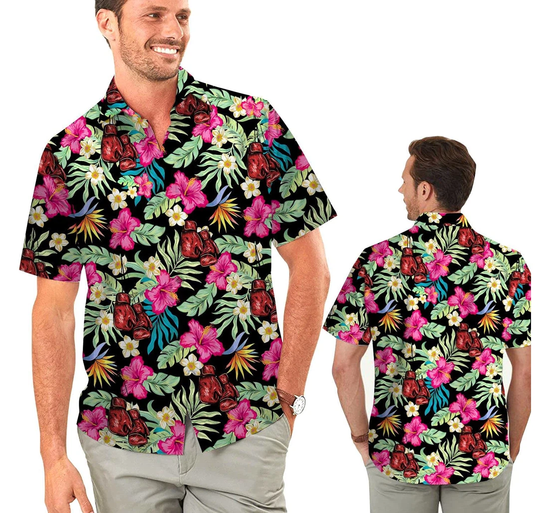 Boxing Hibiscus Sport Lovers In Hawaiian Shirt, Button Up Aloha Shirt For Men, Women