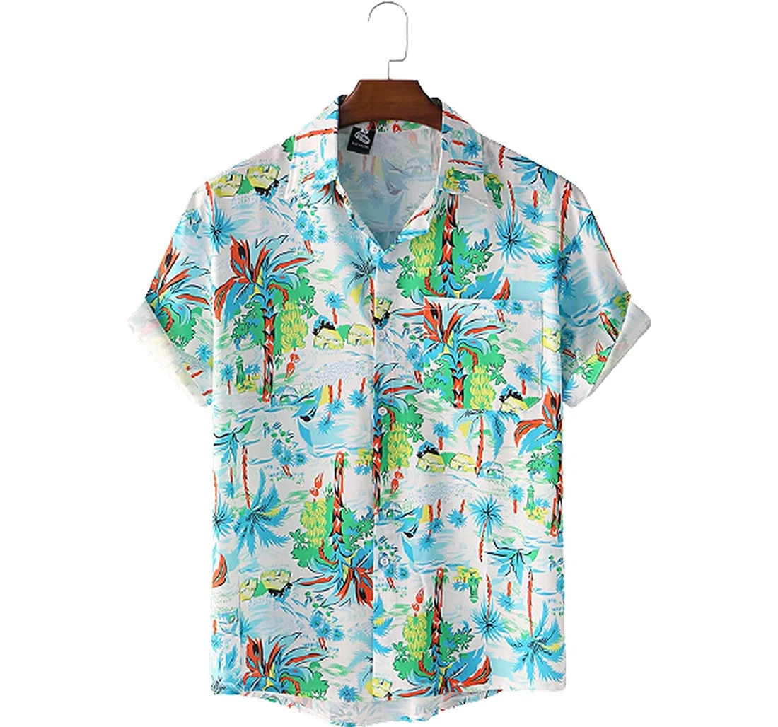 Graffiti Soft Beach Full Prints Hawaiian Shirt, Button Up Aloha Shirt For Men, Women