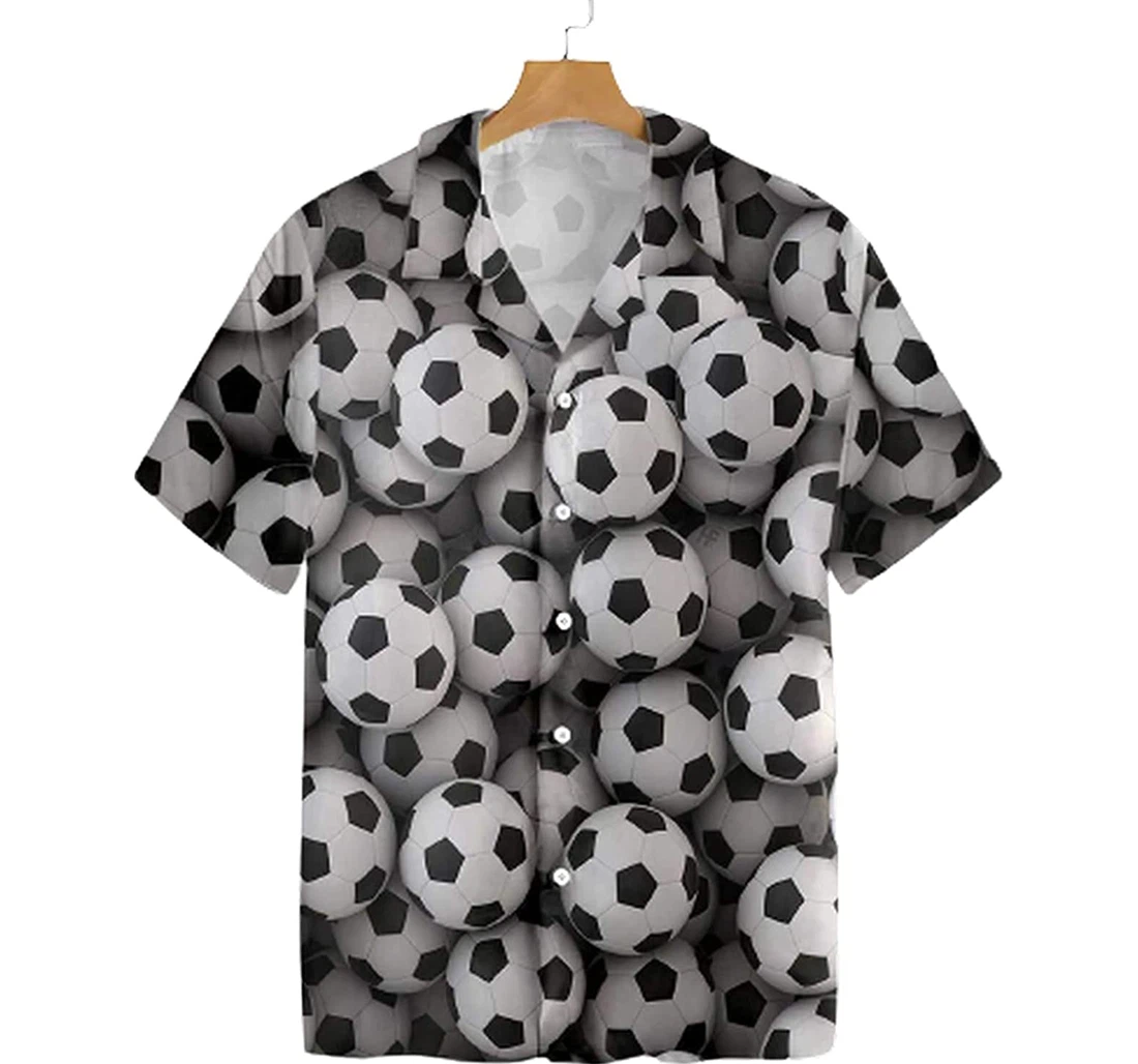 Soccer Soft Beach Full Prints Hawaiian Shirt, Button Up Aloha Shirt For Men, Women